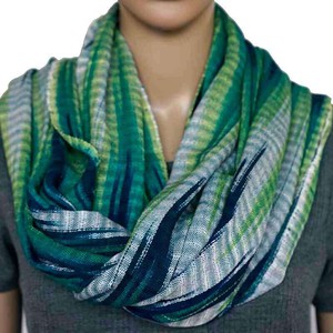 Shawl Indigo Hills - Eco-friendly Hand-dyed Green Scarf from Quetzal Artisan