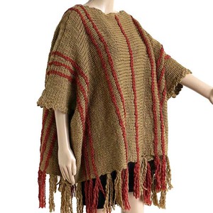 Poncho Ochre Coral - Women Pullover Poncho Stylish and Warm from Quetzal Artisan