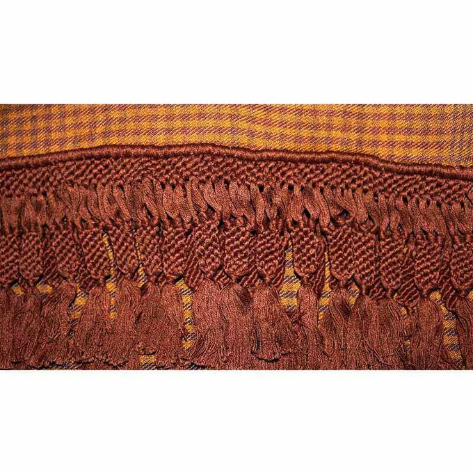 Brown Yellow Shawl - Extra Large Handwoven Wrap from Quetzal Artisan