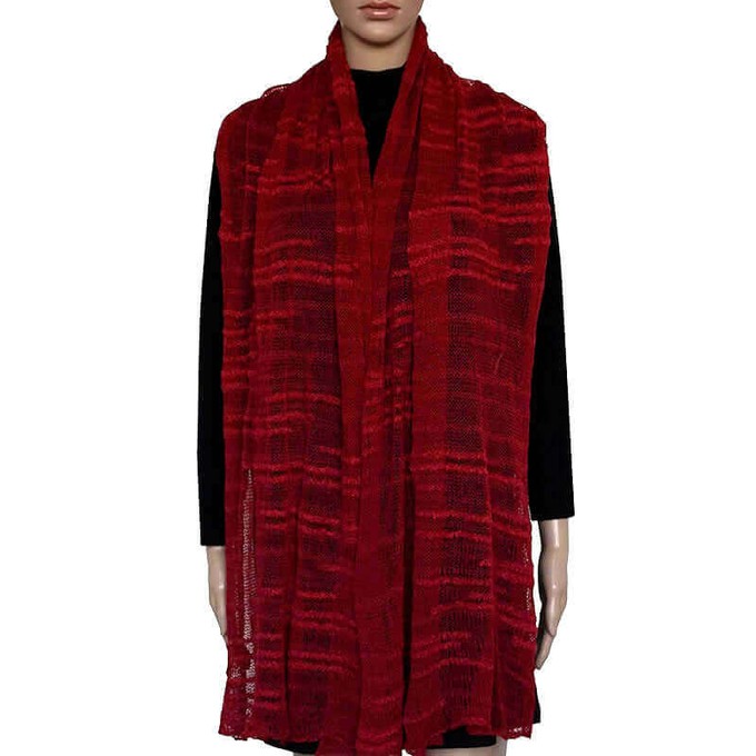 Crimson Red Shawl- Handwoven Thin Versatile Women Scarves from Quetzal Artisan