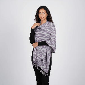 Grey Waves Shawl - Eco Friendly Tie Dye Scarf | Fashion Wrap from Quetzal Artisan