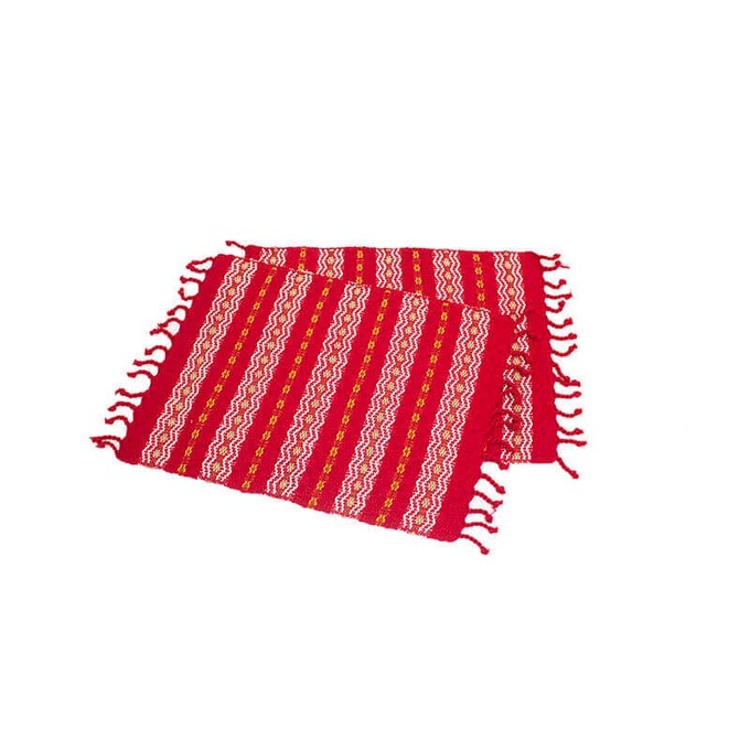 Red Placemats - Set of 6 Handmade Fair Trade Table Linens from Quetzal Artisan