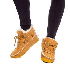 Sheepskin Short Boots - Women Warm Winter Moccasins Indoors via Quetzal Artisan