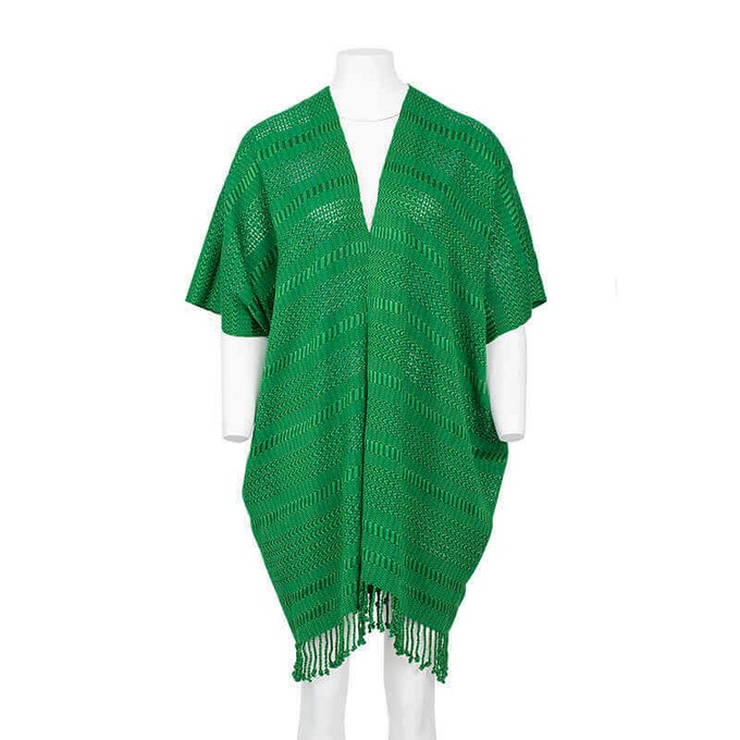 Green Summer Poncho - Eco-friendly & Fairtrade Cotton Tunic from Quetzal Artisan