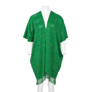 Green Summer Poncho - Eco-friendly & Fairtrade Cotton Tunic from Quetzal Artisan