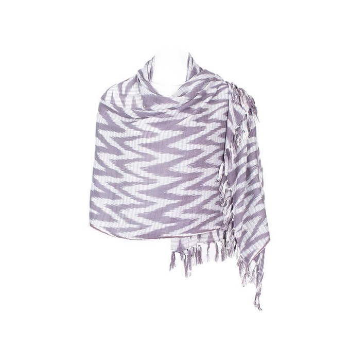 Grey Waves Shawl - Eco Friendly Tie Dye Scarf | Fashion Wrap from Quetzal Artisan
