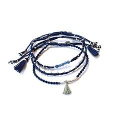 Bracelet Navy Blue - 3 strands - Handmade and Fairtrade via Quetzal Artisan