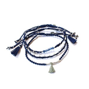 Bracelet Navy Blue - 3 strands - Handmade and Fairtrade from Quetzal Artisan