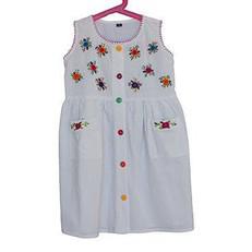 Cotton Dress Zinnias 8 - Ages 2-3 years - Pretty & Fairtrade via Quetzal Artisan