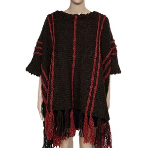 Poncho Chocolate Brown - Wool Pullover Poncho Stylish & Warm from Quetzal Artisan