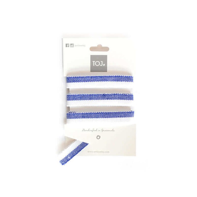 Sandals Blue White - Lace Up - Cotton Straps - Fairtrade from Quetzal Artisan