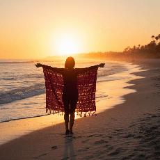 Red Blue Summer Poncho - Fairtrade Ecofriendly Cotton Tunic via Quetzal Artisan