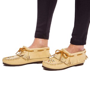 Ankle high Moccasins Natural - Hiawatha - Handmade in Canada from Quetzal Artisan