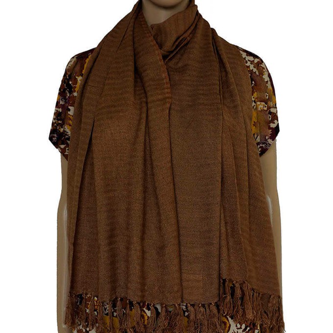 Dark Brown Hand Woven Shawl | Natural Dyed Eco-Friendly Wrap from Quetzal Artisan