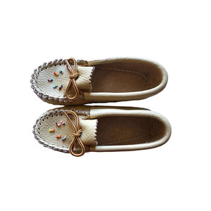 Girls Leather Moccasins - Hiawatha Traditional Native Shoes from Quetzal Artisan