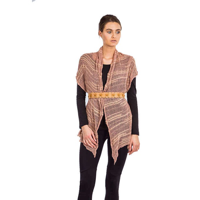 Shawl Sand Brown - Handmade of Thin Pima Cotton and Bamboo from Quetzal Artisan