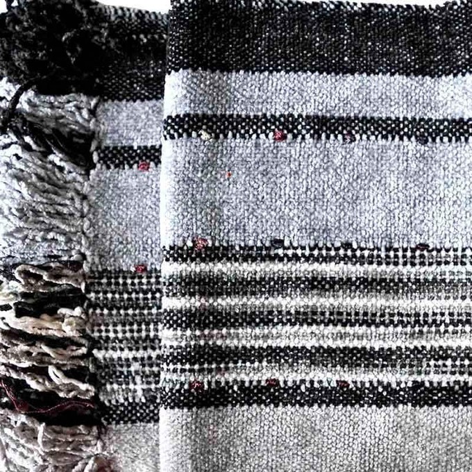 Scarf Black Grey - Organic Bamboo - Beautiful and Fairtrade from Quetzal Artisan