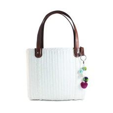 Handbag Ivory White - Recycled Plastic - Stylish & Fairtrade via Quetzal Artisan