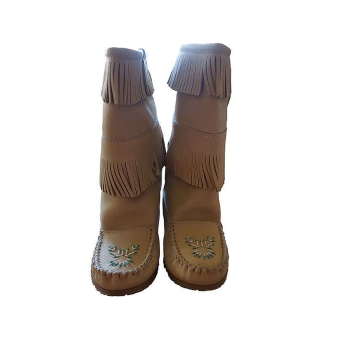 Mooshide Mukluks - Women Native Canadian Fringe Beaded Boots from Quetzal Artisan