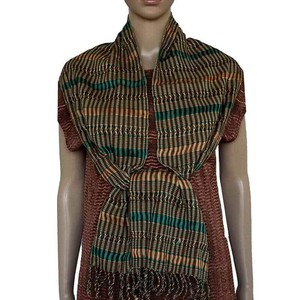 Scarf Green Brown - Natural Dyes - Ecofriendly and Fairtrade from Quetzal Artisan