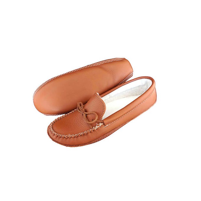 Moccasins Chestnut Brown - Men's Winter Slippers Soft Soles from Quetzal Artisan