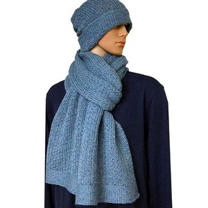 Scarf and Hat Sea Foam - Men's Alpaca Wool Scarf Beanie Set from Quetzal Artisan