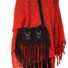 Fringed Shoulder Bag Brown - Suede - Handmade in Canada via Quetzal Artisan
