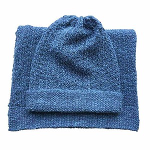Scarf and Hat Blue Ocean - Men Long Winter Scarf Alpaca Wool from Quetzal Artisan
