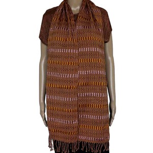 Scarf Brown - Cotton - Natural dyes - Ecofriendly & Fair from Quetzal Artisan