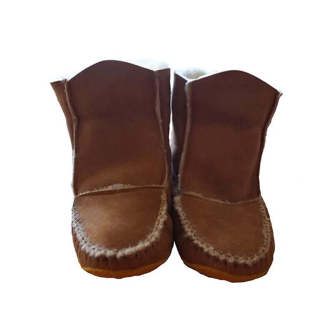 Moccasin Boots Sheepskin - Women Handmade Winter Slippers from Quetzal Artisan