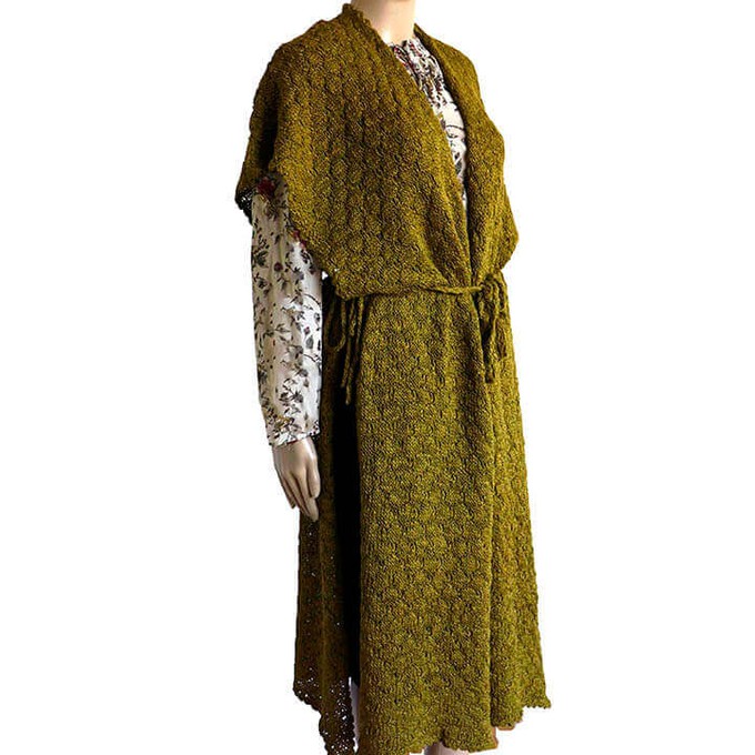 Tunic Olive Green - Handwoven Alpaca Wool Lightweight Poncho from Quetzal Artisan