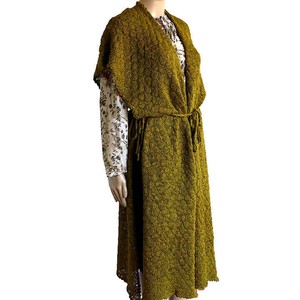Tunic Olive Green - Handwoven Alpaca Wool Lightweight Poncho from Quetzal Artisan