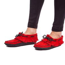 Red Suede Moccasins - Fringe Women's Shoes Outdoor Footwear via Quetzal Artisan