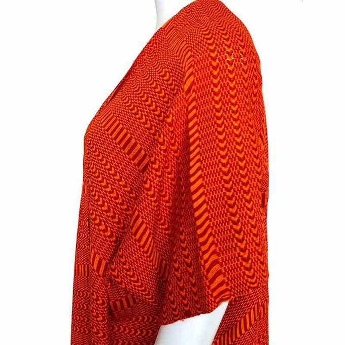 Orange Summer Poncho - Ecofriendly & Fairtrade Cotton Tunic from Quetzal Artisan