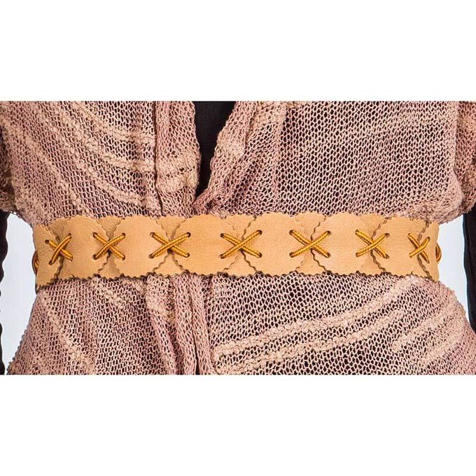Belt Brown Mooshide - Native Design - Handmade in Canada from Quetzal Artisan