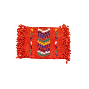 Orange Coasters - Set of 6 - Cotton - Mayan Design - Fairtrade from Quetzal Artisan