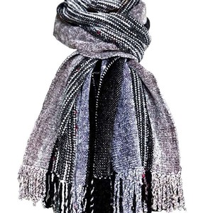 Scarf Black Grey - Organic Bamboo - Beautiful and Fairtrade from Quetzal Artisan