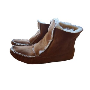 Men Sheepskin Moccasin Boots - Handmade Warm House Slippers from Quetzal Artisan