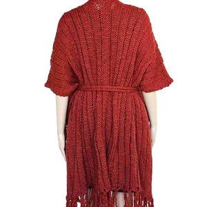 Poncho Bordeaux Red - Handwoven Alpaca Wool Wrap for Women from Quetzal Artisan