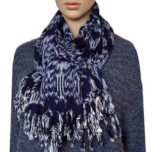 Blue Indigo Forest Shawl | Tie Dyed Eco-Friendly Scarf from Quetzal Artisan