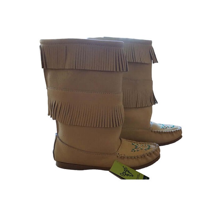 Mooshide Mukluks - Women Native Canadian Fringe Beaded Boots from Quetzal Artisan