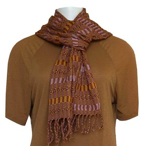 Scarf Brown - Cotton - Natural dyes - Ecofriendly & Fair from Quetzal Artisan