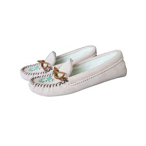Suede Moccasins Light Pink - Indoor Women's Winter Slippers from Quetzal Artisan