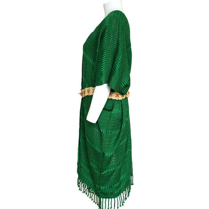 Green Summer Poncho - Eco-friendly & Fairtrade Cotton Tunic from Quetzal Artisan