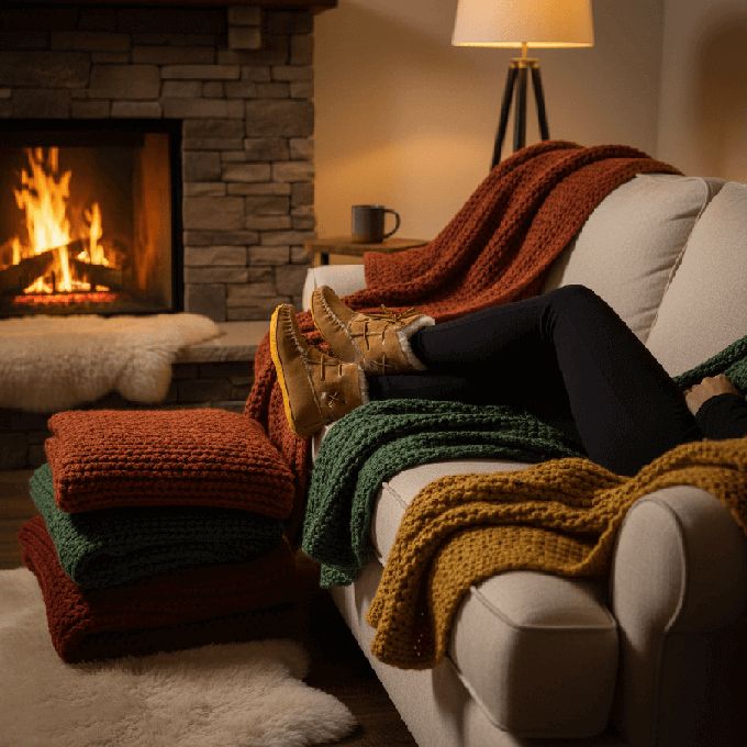 Sheepskin Short Boots - Women Warm Winter Moccasins Indoors from Quetzal Artisan