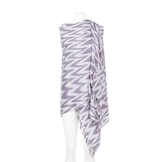 Grey Waves Shawl - Eco Friendly Tie Dye Scarf | Fashion Wrap from Quetzal Artisan