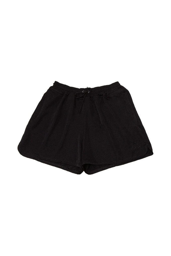 Black Multipurpose Drawstring Waist Shorts from Ran By Nature