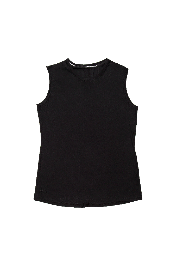 Black Unisex Sleeveless Top from Ran By Nature