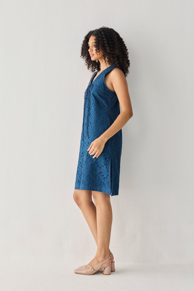 Sleeveless Knee-Length Dress in Blue from Reistor