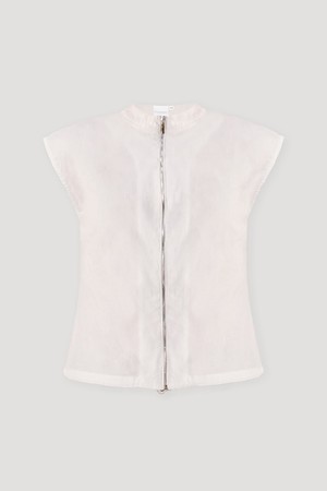 Front Zip Top in White from Reistor